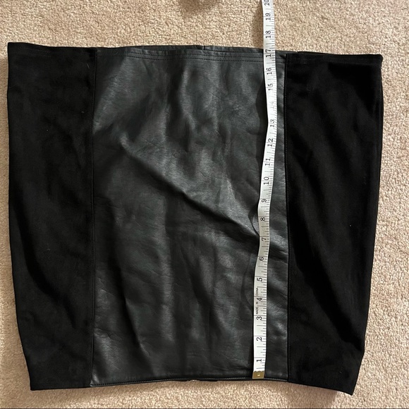 Faux Leather and Suede A Line skirt - Picture 5 of 8